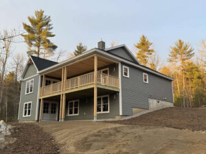 Earthwork around a new home construction